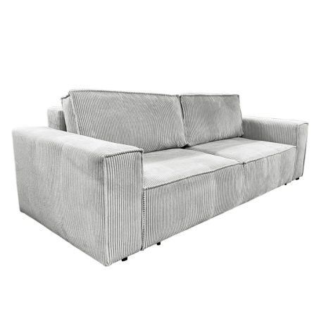 Kihúzható heverő, világosszürke, HARPERA BIG SOFA